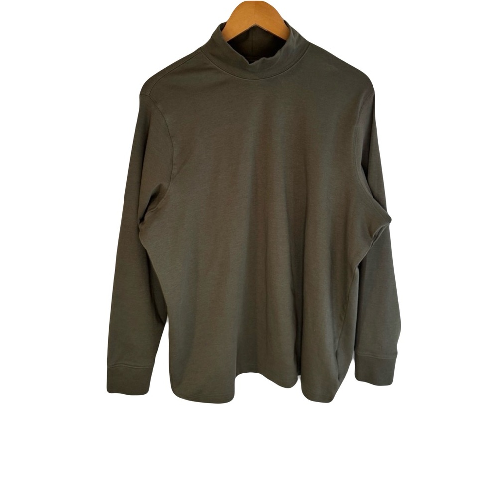 Lands’  End  Women’s  2X  Olive  Green  Mock  Neck  Tunic  Top  Casual  Relaxed
